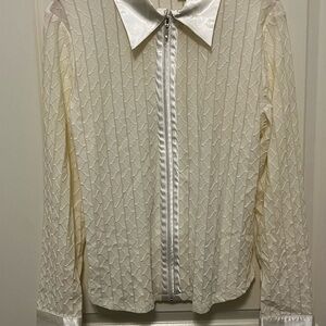 George Satin Collar White Shirt